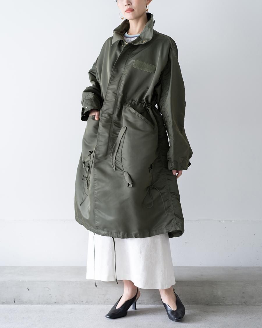Mame Kurogouchi Nylon Twill 3D Embroidery Mods Coat - Altamira