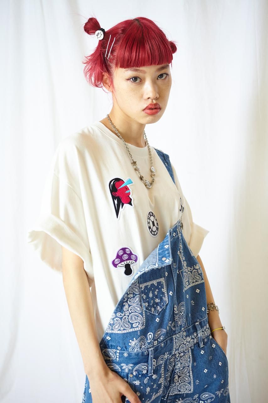 総柄デニムオーバーオール - ROY reflect overjoy