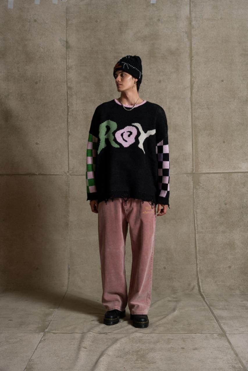 ROYロゴダメージニット - ROY reflect overjoy