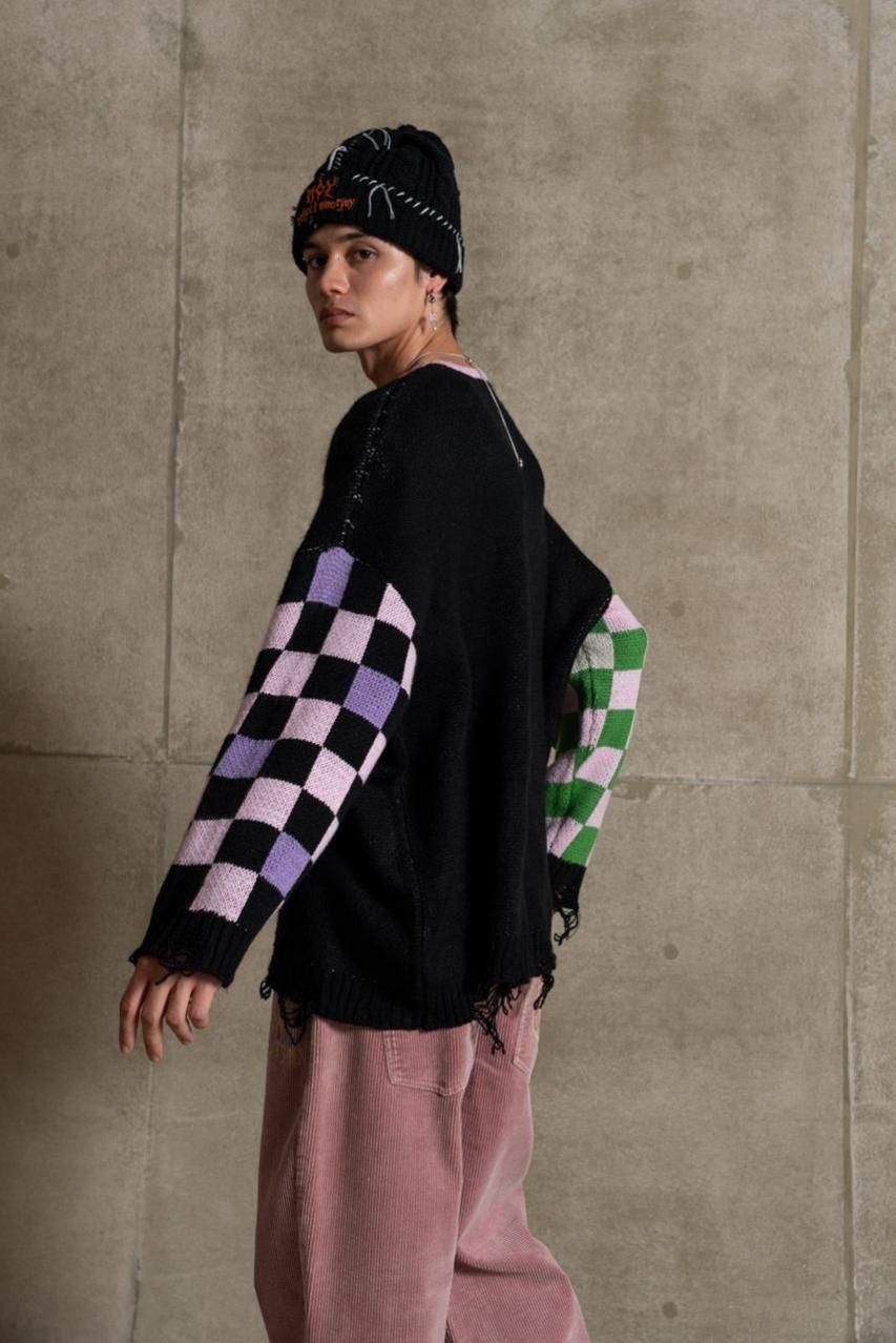 ROYロゴダメージニット - ROY reflect overjoy