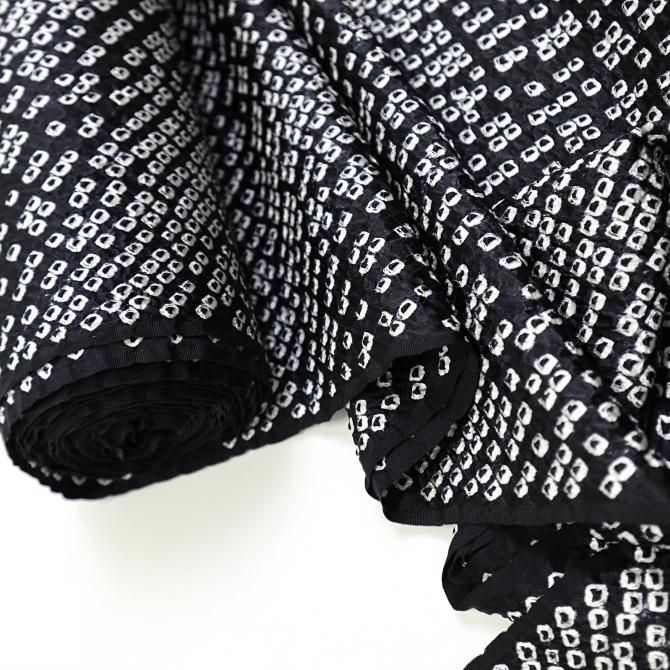 有松絞り 絞り染着尺 小紋 黒 流水鹿子 竹田庄九郎 正絹 手絞り 【染重