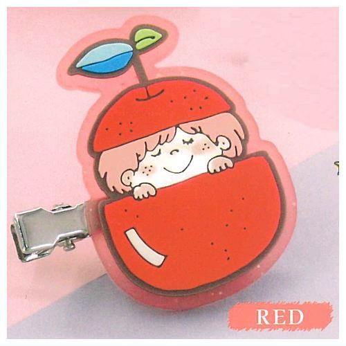 水森亜土 クリアラバーヘアクリップ [4.RED],ウルトラニュー