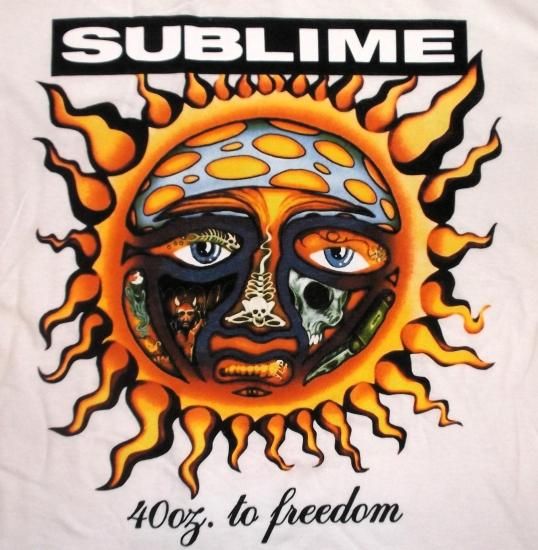 サブライム Tシャツ SUBLIME 40OZ TO FREEDOM 白 USA 正規品バンドT
