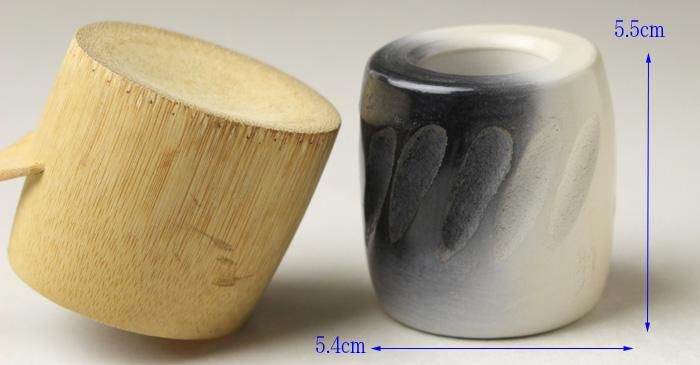 山崎宗元 雲華焼 彫文輪蓋置