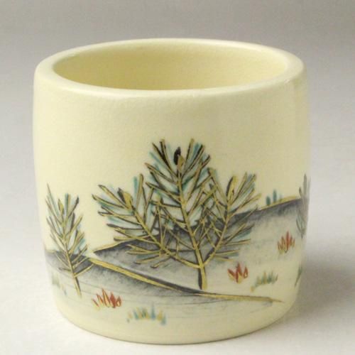 真葛香斎(二代) 若松の絵蓋置