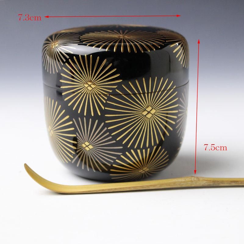 金銀唐松蒔絵大棗 内銀溜 五代 川端近左造 鵬雲斎書付