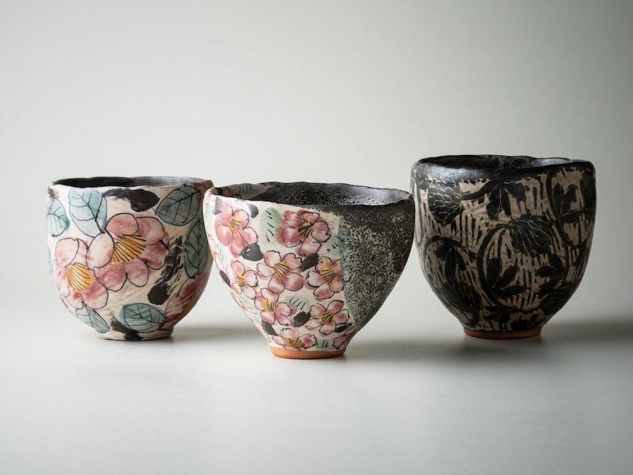 堂前守人・陶器作品】｜ 抹茶碗＜3種＞