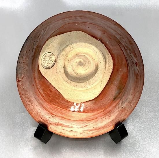 楽焼 高台寺窯 仙楽 作 赤平 茶碗 共箱 無傷。