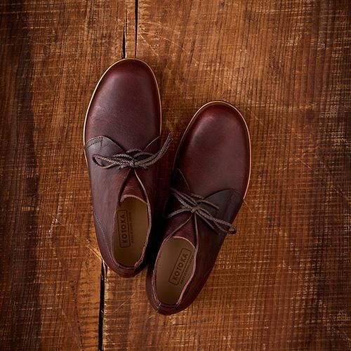 吉野チャッカ メンズ／たつの蝋引きレザー／ブラウン - コトカ