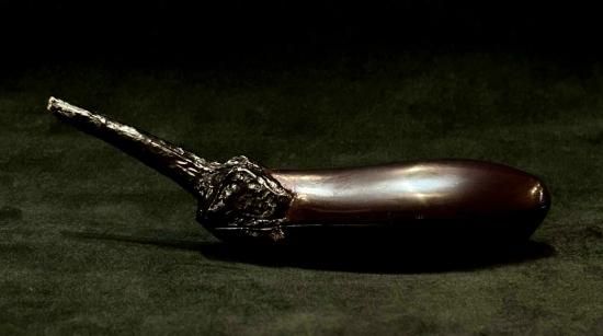 岩倉隆斎(隆弘峯）造 茄子 香合」(共箱) - 正尚堂