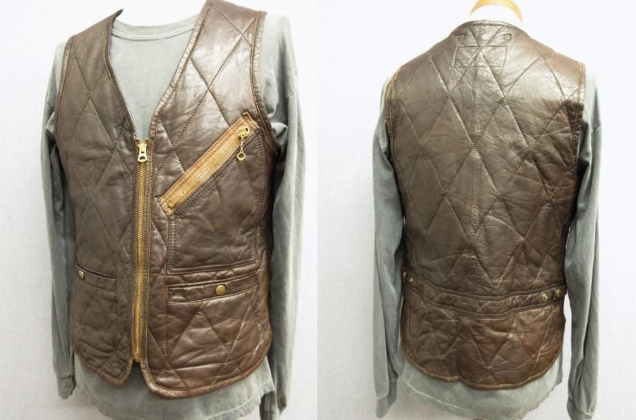 アヴィレックス 羊革 キルティングレザーベスト M - 革屋Marvy