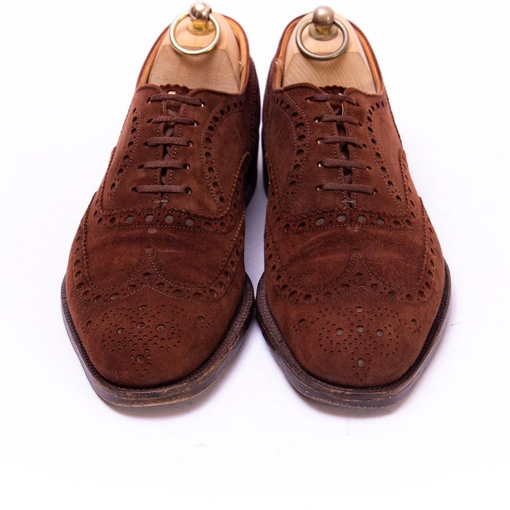 チャーチ BURWOOD(バーウッド)フルブローグ スエード ブラウン 3都市