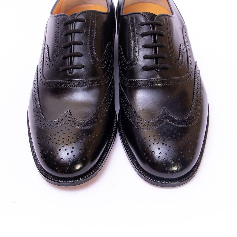 タニノクリスチー フルブローグ ウィングチップ ブラック サイズ6.5