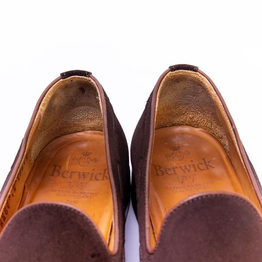 バーウィック タッセルローファー ダークブラウン スエード