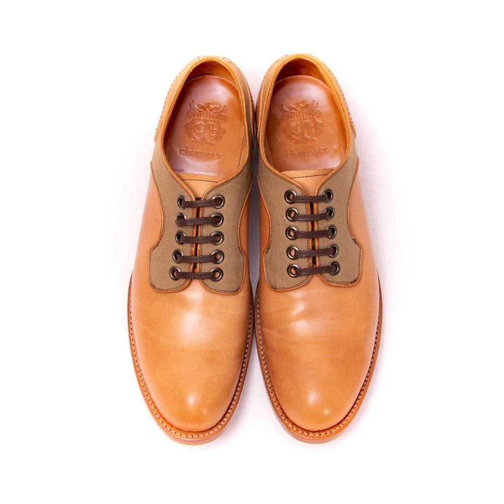 ショセ C740 プレーントゥ サドルシューズ コンビ ナチュラルコード