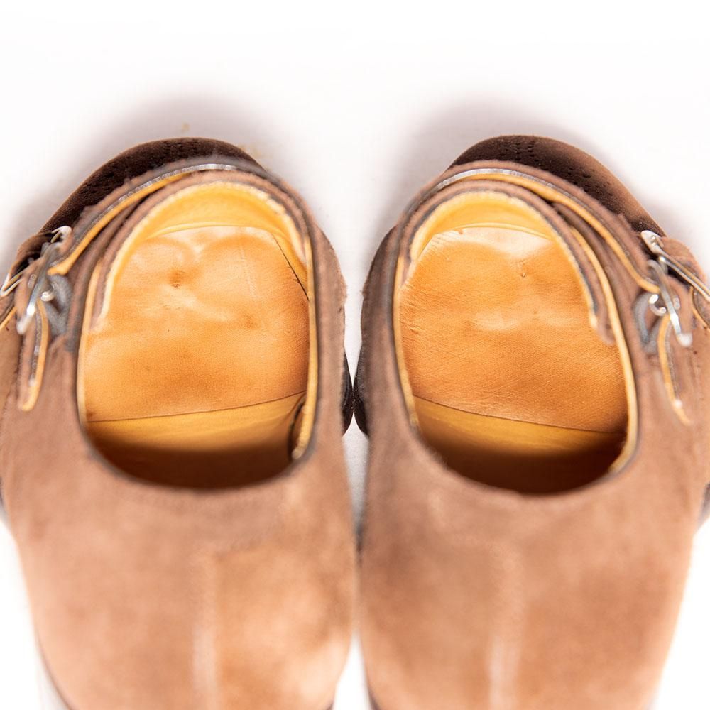 三陽山長 ダブルモンク ブラウンスエード サイズ7.5 - 中古革靴販売