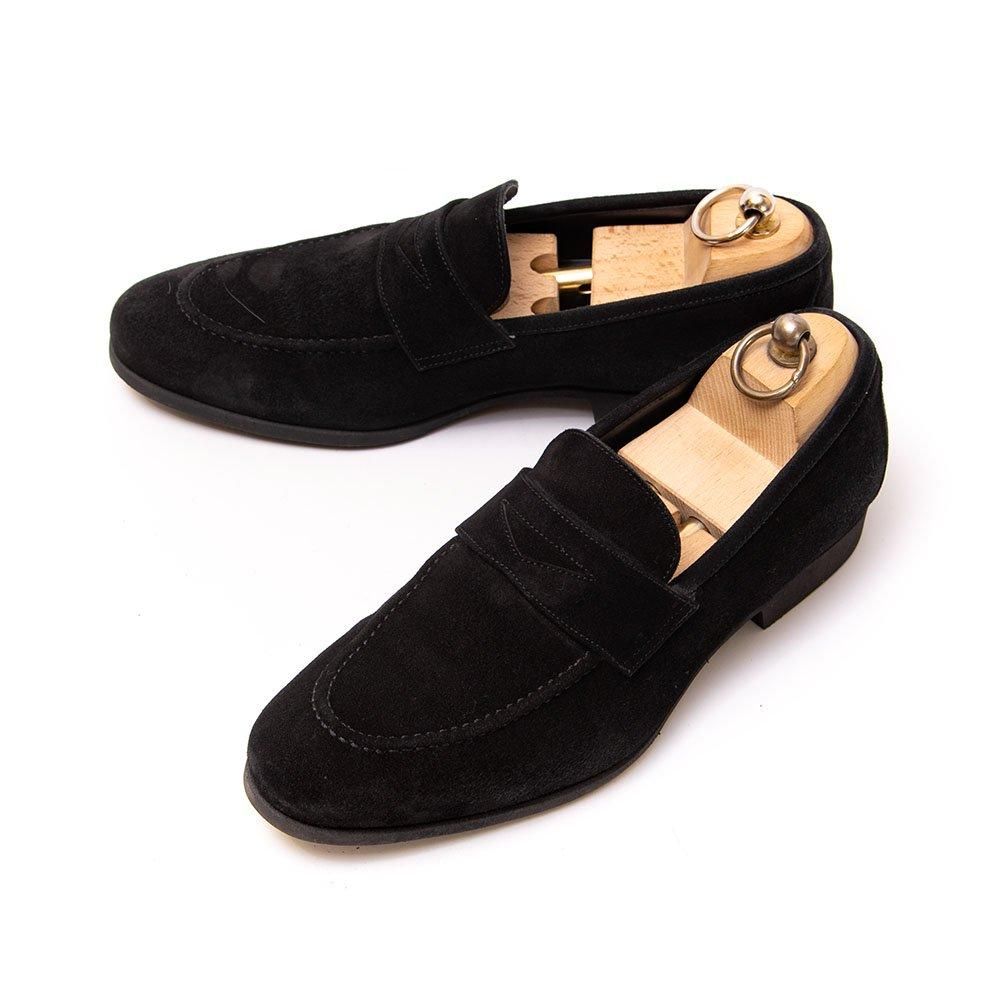 フェランテ ISEO(イセオ) コインローファー ブラック スエード サイズ