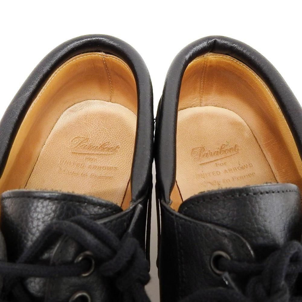 パラブーツ CHIMEY(シメイ)デッキシューズ Uチップ ブラック グレイン