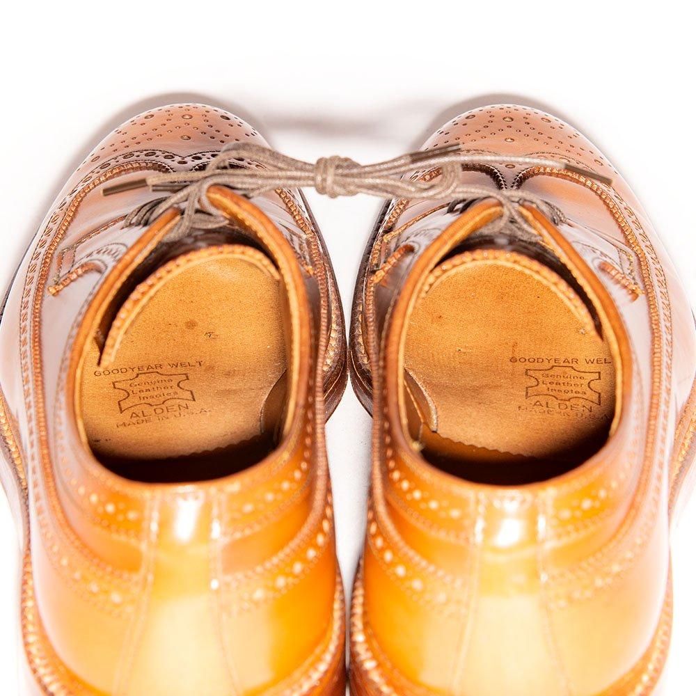 オールデン 97891 ロングウイングチップ フルブローグ ウイスキー