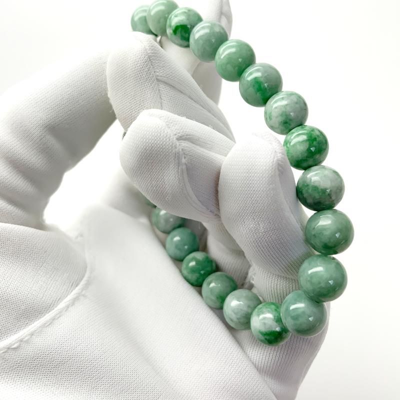 糸魚川翡翠 ブレスレット 8mm玉 】 糸魚川産翡翠 限定 一点物 天然石