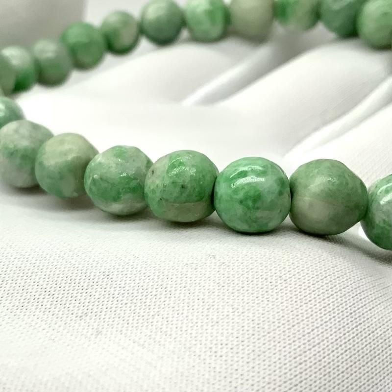 糸魚川翡翠 ブレスレット 7mm玉 】 糸魚川産翡翠 限定 一点物 天然石