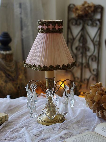 フランスアンティーク フレンチクリスタルドロップ小さなテーブル