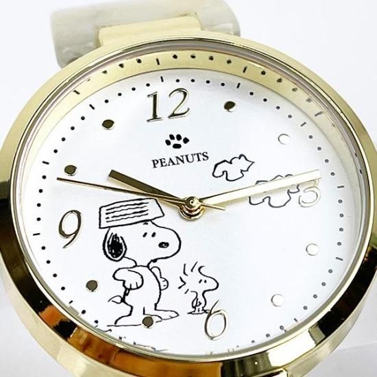 スヌーピー アクリルバングルウォッチ ホワイト 時計 SNOOPY