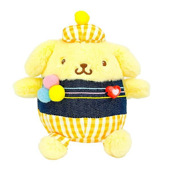 サンリオ ポムポムプリン ギンガムデニム マスコット ぬいぐるみ Sanrio