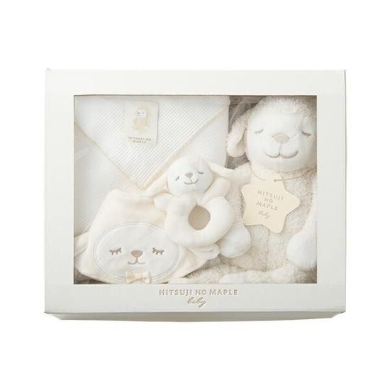 ひつじのメイプル ベビー ギフトボックス3点セット ラトル スタイ