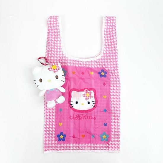サンリオ ハローキティ ぬいぐるみエコバッグ カオハナ お買い物 ピンク