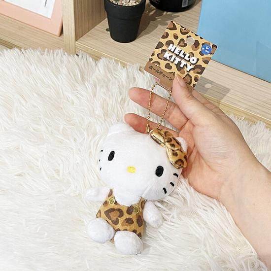 サンリオ ハローキティ ヒョウ柄 ブラウン ボールチェーンマスコット