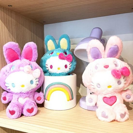サンリオ ハローキティ マスコット カラフルバニー ピンク ぬいぐるみ