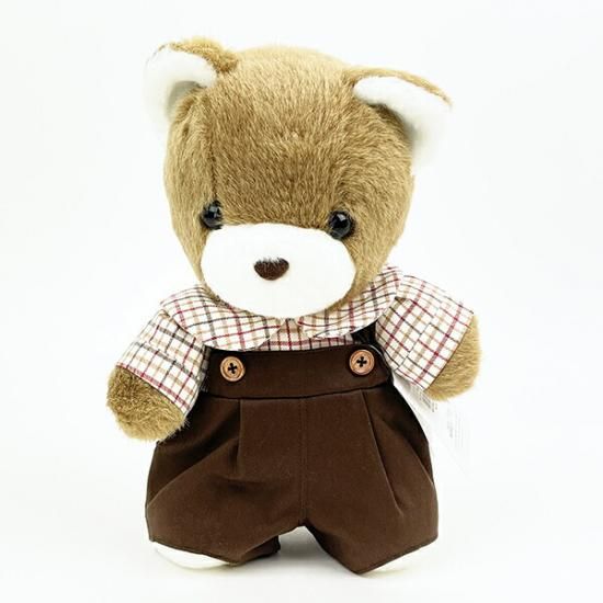 ぬいぐるみ マック M チェックシャツ ブラウン『ラッキー・マック