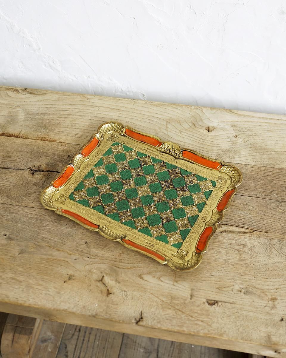 フランスアンティーク イタリア Florentine (フローレンタイン) トレイ