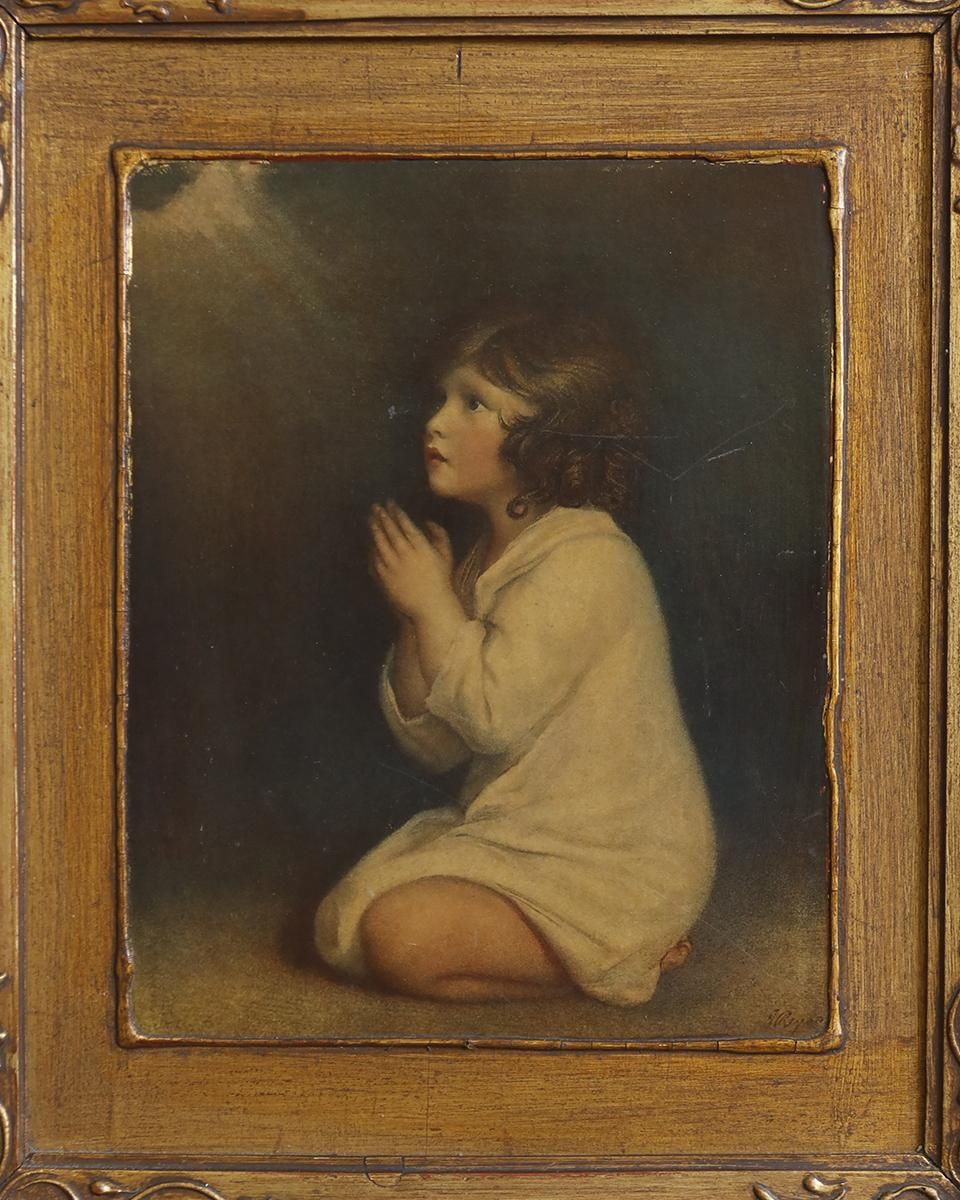 フランスアンティーク ウォールアート ジョシュア・レノルズ ”祈りを