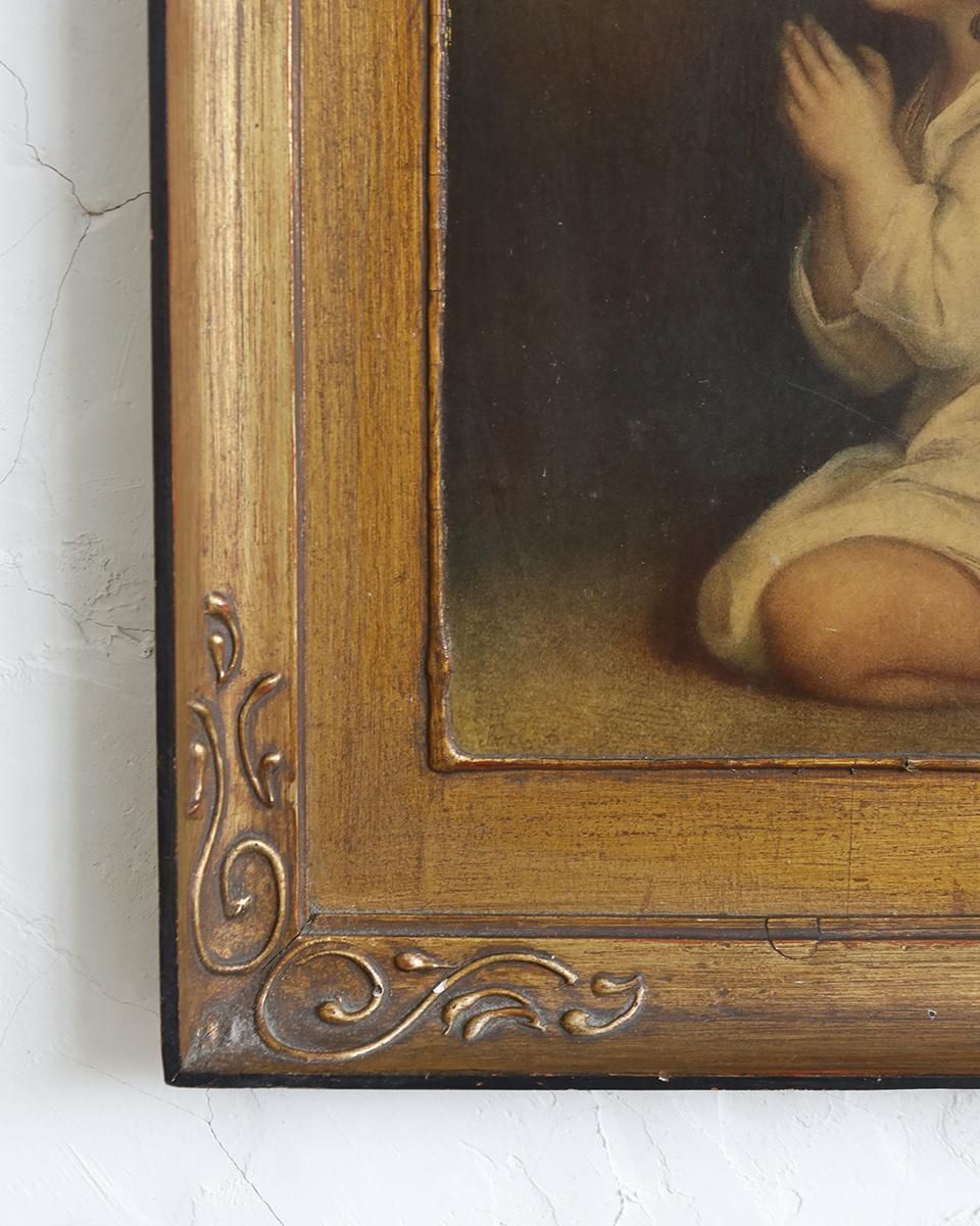 フランスアンティーク ウォールアート ジョシュア・レノルズ ”祈りを