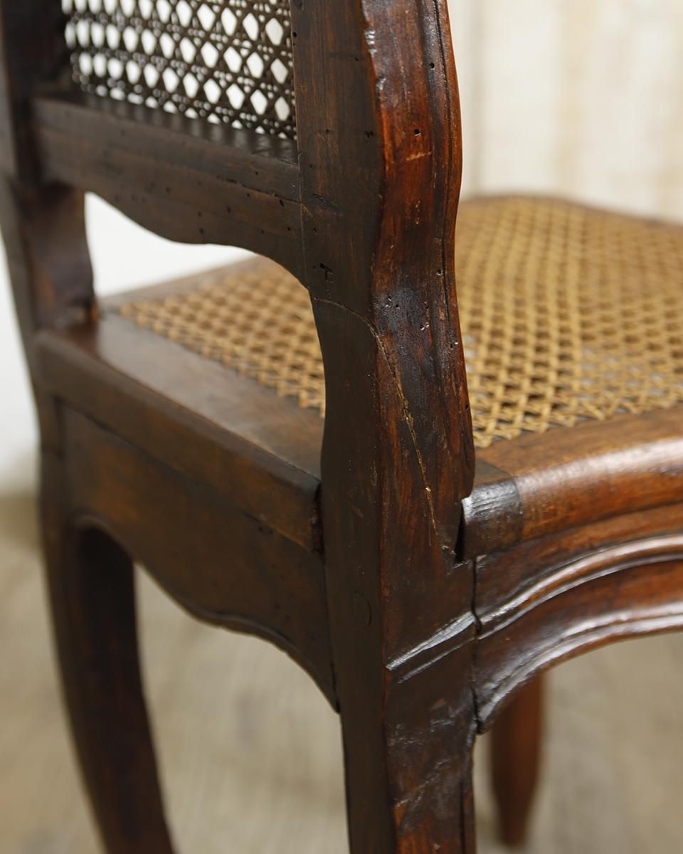 フランスアンティーク ラタンチェア.22 ダイニングチェア 籐編みチェア