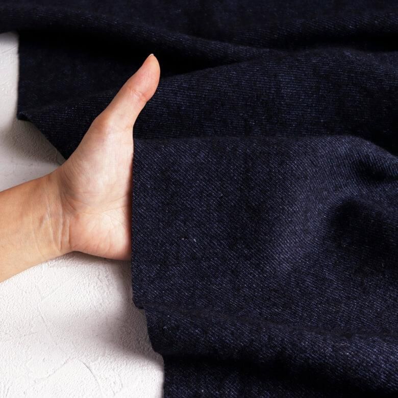 タケミクロス】シェットランドウールリネンツイル紺色 LW25aya-NV-