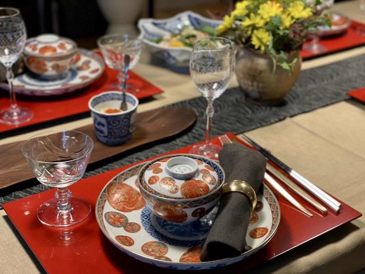 輪島塗点心盆 五枚組 / Red-lacquered Rectangular Trays set of 5