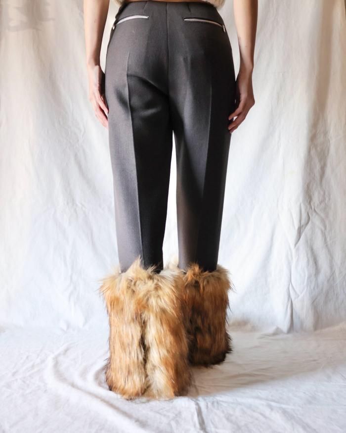 FUMIKA UCHIDA： FAUX FUR BOOTS COVER - COYOTE - ORANN ONLINE SHOP