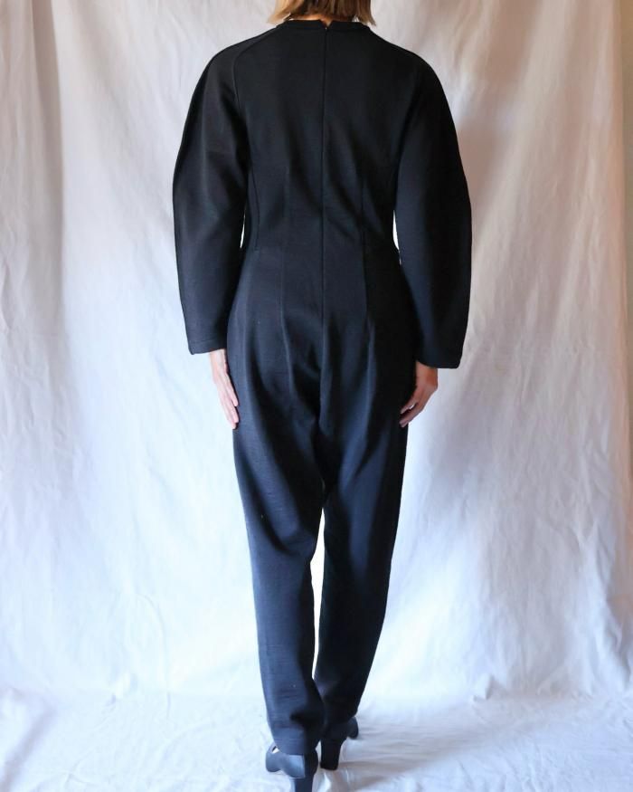 FUMIKA UCHIDA： SWEAT JUMPSUIT - BLACK - ORANN ONLINE SHOP