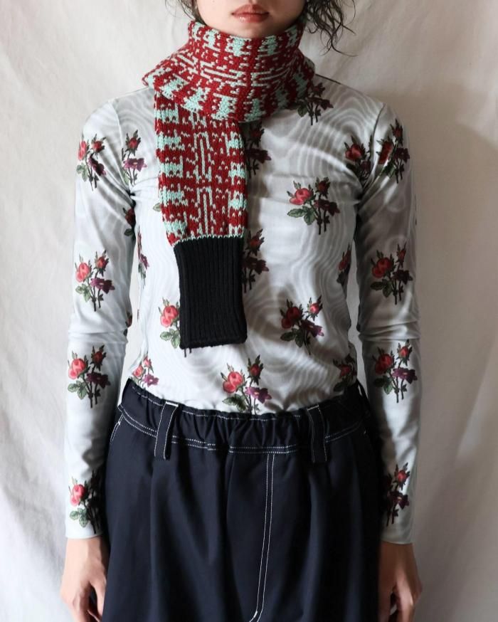 Meryll Rogge：MINI-SCARF - MINT / BURGUNDY - ORANN ONLINE SHOP