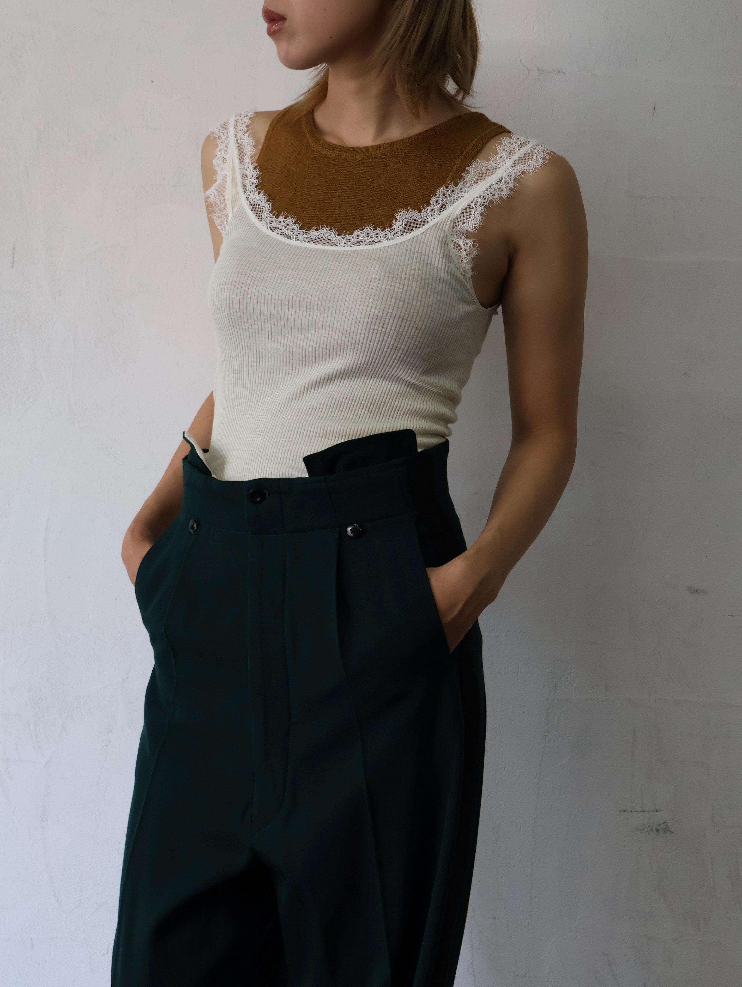 FUMIKA UCHIDA： RIB CAMISOLE UNDERWEAR - KINARI - ORANN ONLINE SHOP