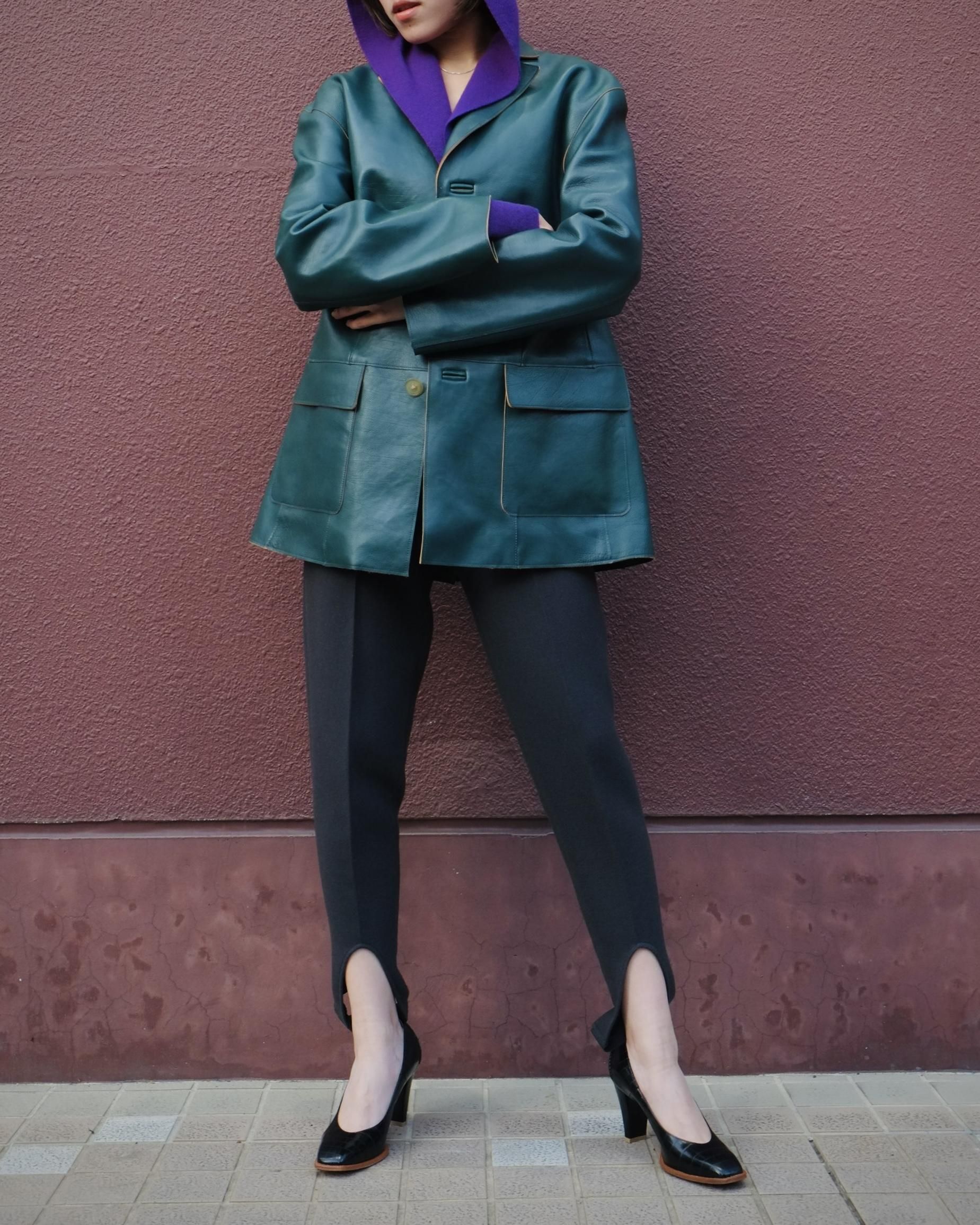 FUMIKA UCHIDA： STRETCH W-FACE STIRRUPS - ASPHALT - ORANN ONLINE SHOP