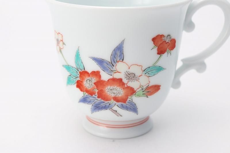 柿右衛門窯 苺花文縁反珈琲碗