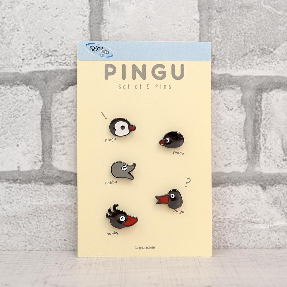 ピンバッジセット（フェイス）ブラック PG - ピングーグッズ公式