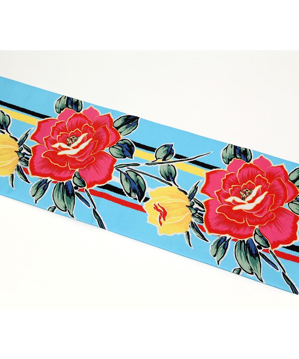 名古屋帯「薔薇とストライプ」 - Ponia no kimono