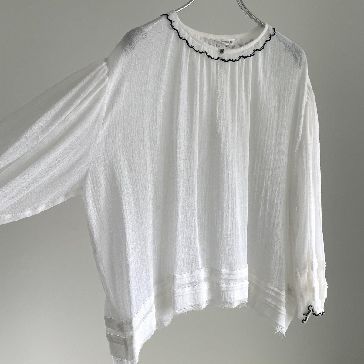 ミナペルホネンfog night ブラウスホワイト mina perhonen fog net