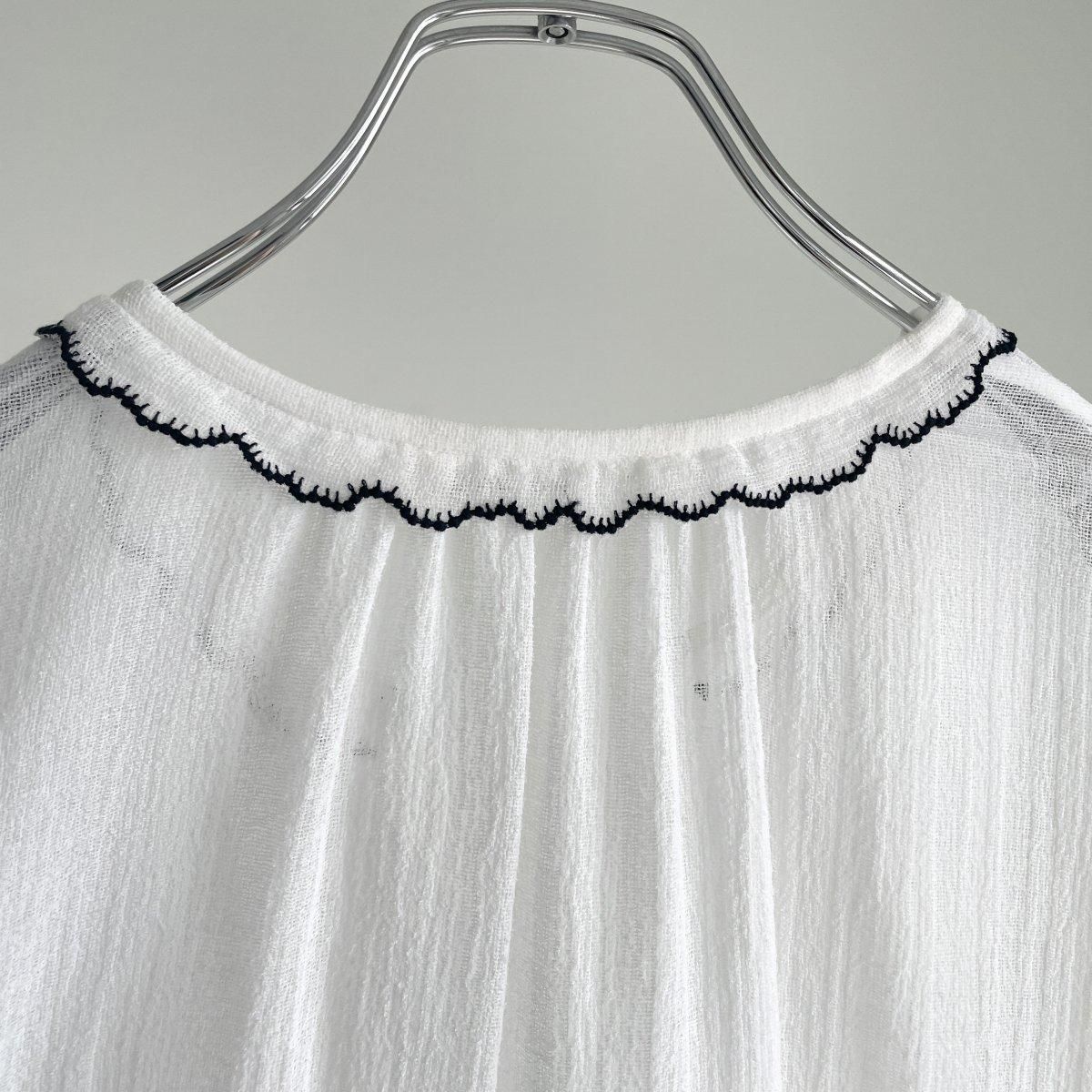 ミナペルホネンfog night ブラウスホワイト mina perhonen fog net