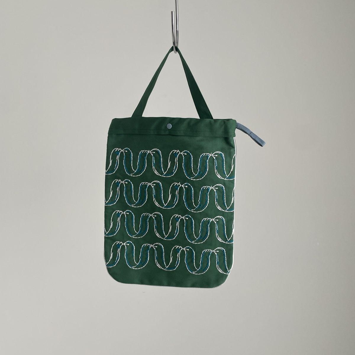 mina perhonen ribbon bird(リボンバード) 巾着バック(小)/YS7947P*BG